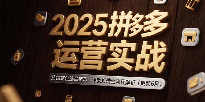 2025拼多多运营实战：店铺定位选品技巧，爆款打造全流程解析(更新6月-汇课新知资源网