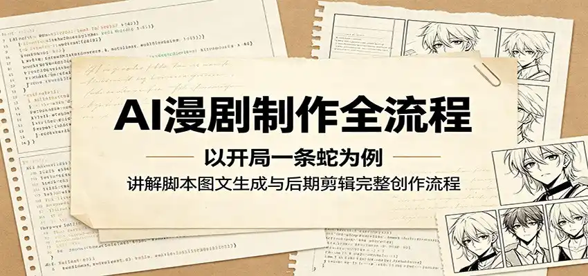 AI漫剧制作全流程:以开局一条蛇为例,讲解脚本图文生成与后期剪辑完整创作流程-汇课新知资源网