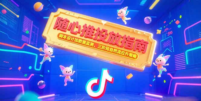 随心推投放指南，脚本设计加数据监测，三阶段自然流拉升策略-汇课新知资源网