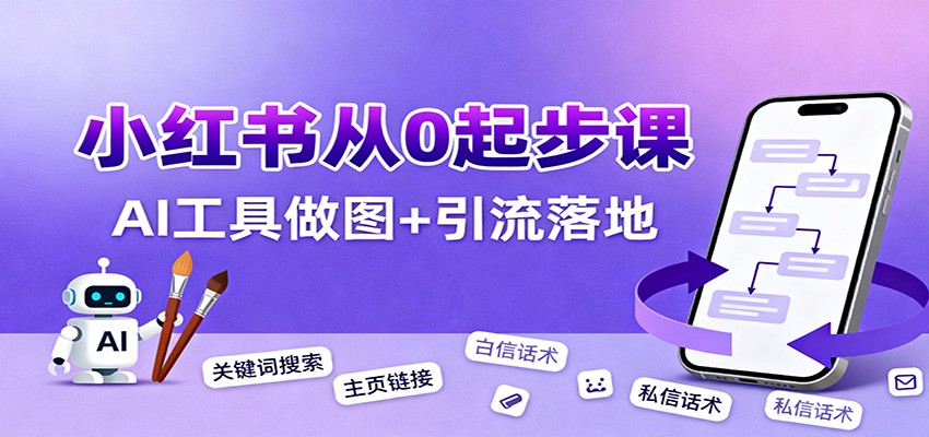 小红书引流从0起步，养号、内容发布、运营、AI工具做图，引流落地-汇课新知资源网