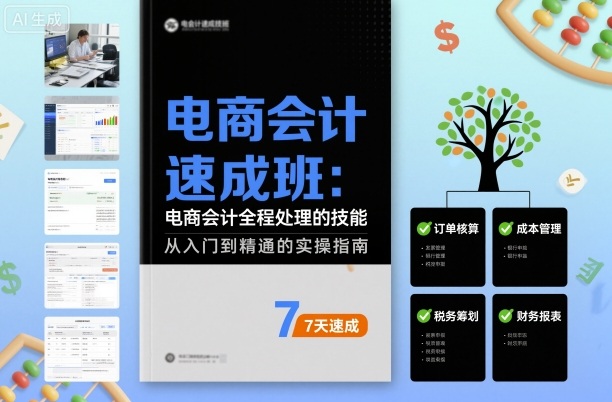 电商会计速成班,电商会计全程处理的技能-汇课新知资源网