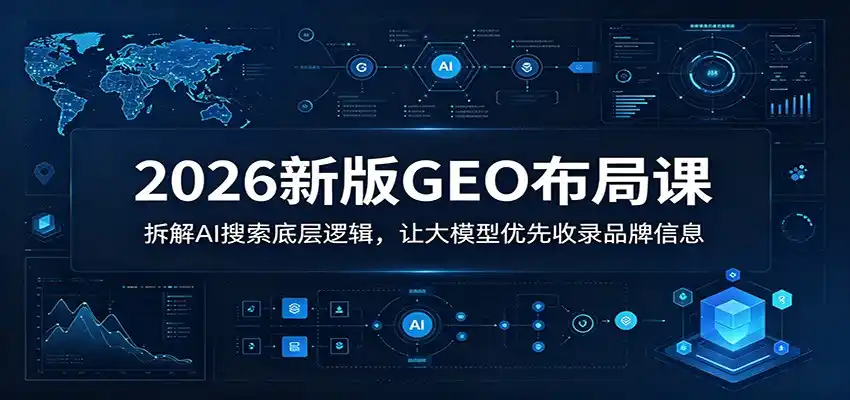 2026新版GEO布局课：拆解AI搜索底层逻辑，让大模型优先收录品牌信息-汇课新知资源网