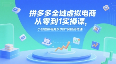 拼多多全域虚拟电商从零到1实操课，小白虚拟电商从0到1实操到精通-汇课新知资源网