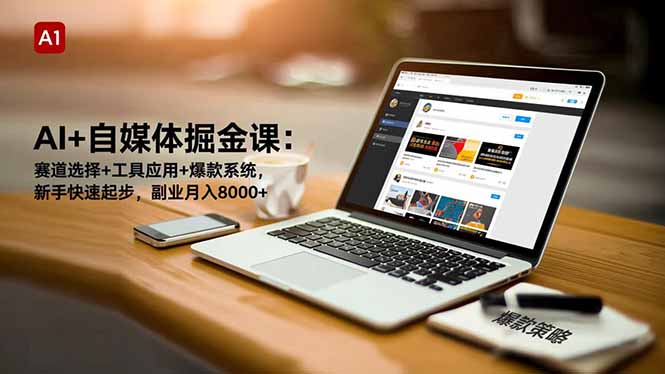 AI+自媒体掘金课:赛道选择+工具应用+爆款系统,新手快速起步,副业月入8000+-汇课新知资源网