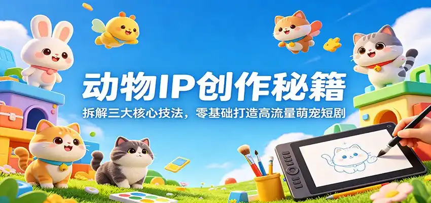 动物IP创作秘籍:拆解三大核心技法,零基础打造高流量萌宠短剧-汇课新知资源网