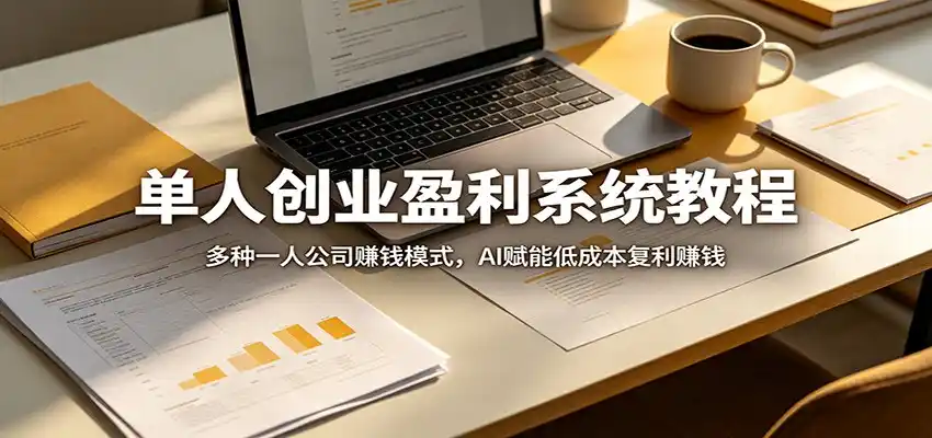 单人创业盈利系统教程:多种一人公司赚钱模式,AI赋能低成本复利赚钱-汇课新知资源网