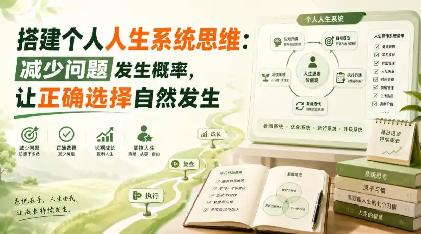 付费文章:搭建个人人生系统思维:减少问题发生概率,让正确选择自然发生-汇课新知资源网