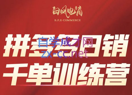 白凤电商·拼多多日销千单训练营(更新9月)-汇课新知资源网