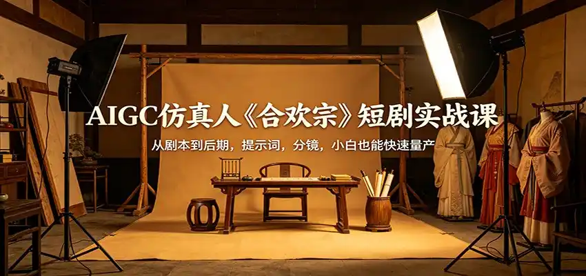 AIGC仿真人《合欢宗》短剧实战课:从剧本到后期,提示词,分镜,小白也能快速量产-汇课新知资源网