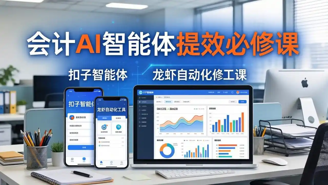 财务会计AI智能体提效必修课：扣子智能体+龙虾自动化+报表分析，一站式提升财务工作效率-汇课新知资源网