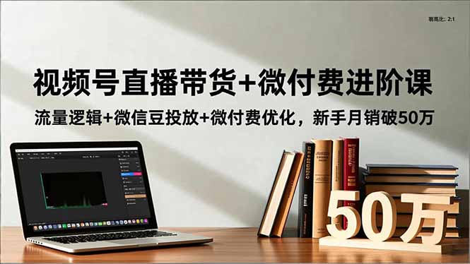视频号直播带货+微付费进阶课：流量逻辑+微信豆投放+微付费优化，新手月销破50万-汇课新知资源网