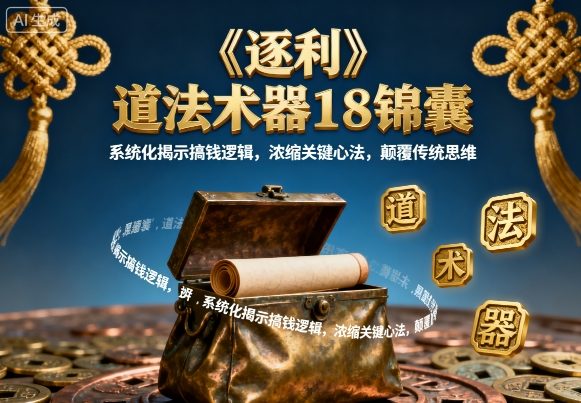 《逐利》道法术器18锦囊,系统化揭示搞钱逻辑,浓缩关键心法,颠覆传统思维-汇课新知资源网