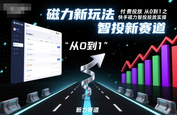 付费投放从0到1之快手磁力智投投放实操,磁力新玩法,智投新赛道-汇课新知资源网