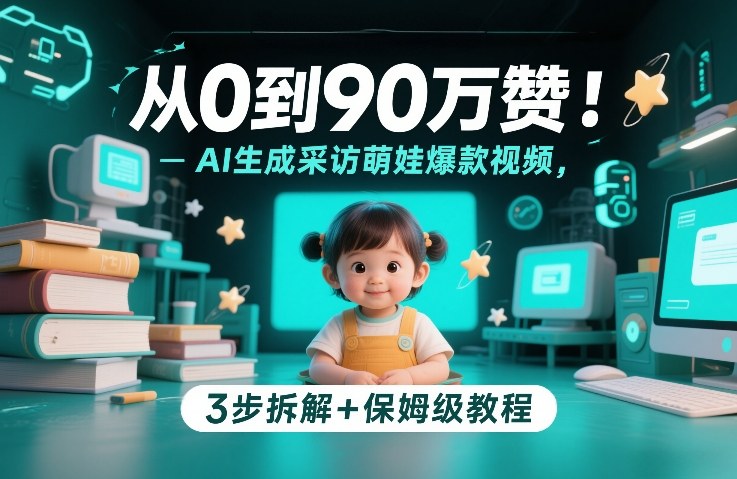 从0到90万赞：AI生成采访萌娃爆款视频，3步拆解+保姆级教程-汇课新知资源网