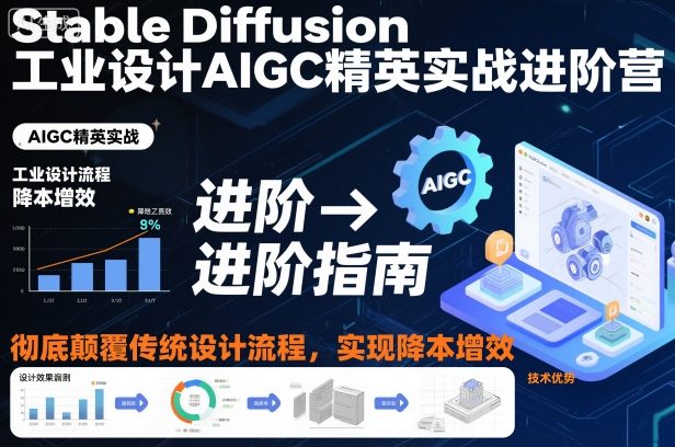 Stable Diffusion工业设计AIGC精英实战进阶营，彻底颠覆传统设计流程，实现降本增效-汇课新知资源网