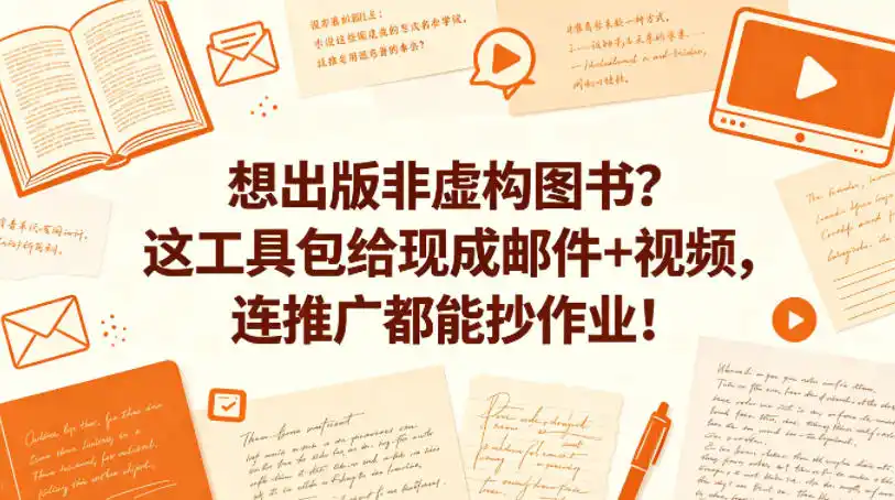 想出版非虚构图书?这工具包给现成邮件+视频,连推广都能抄作业!【原创双语字幕】-汇课新知资源网