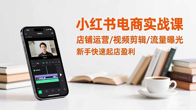 小红书电商实战课:店铺运营/视频剪辑/流量曝光,新手快速起店盈利-汇课新知资源网