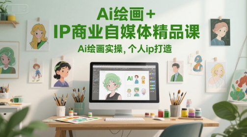 Ai绘画+IP商业自媒体精品课,Ai绘画实操,个人ip打造-汇课新知资源网