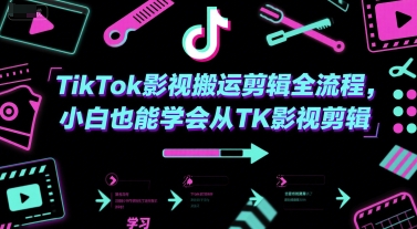 TikTok影视搬运剪辑全流程，小白也能学会从TK影视剪辑-汇课新知资源网