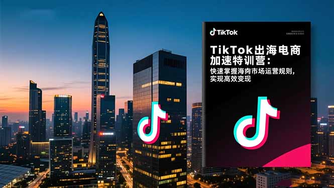 TikTok出海电商加速特训营:快速掌握海外市场运营规则,实现高效变现-汇课新知资源网