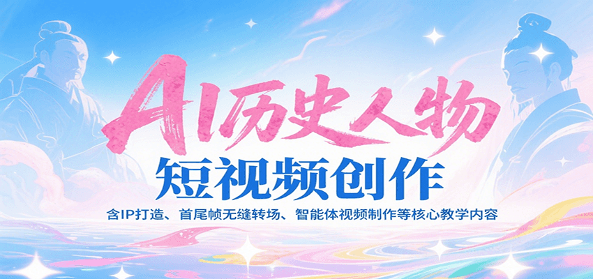 AI历史人物短视频创作，含IP打造、首尾帧无缝转场、智能体视频制作等核心教学内容-汇课新知资源网