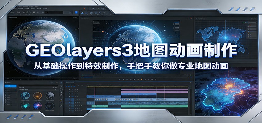 GEOlayers3地图动画制作:从基础操作到特效制作,手把手教你做专业地图动画-汇课新知资源网