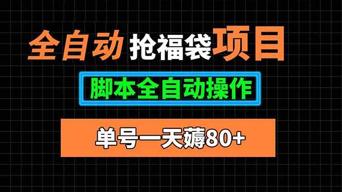 全自动抢福袋项目,单号一天80+脚本全自动操作-汇课新知资源网