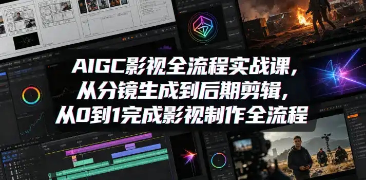 AIGC影视全流程实战课,从分镜生成到后期剪辑,从0到1完成影视制作全流程-汇课新知资源网