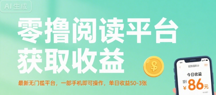 零撸阅读平台获取收益，最新无门槛平台，一部手机即可操作，单日收益50-3张【揭秘】-汇课新知资源网