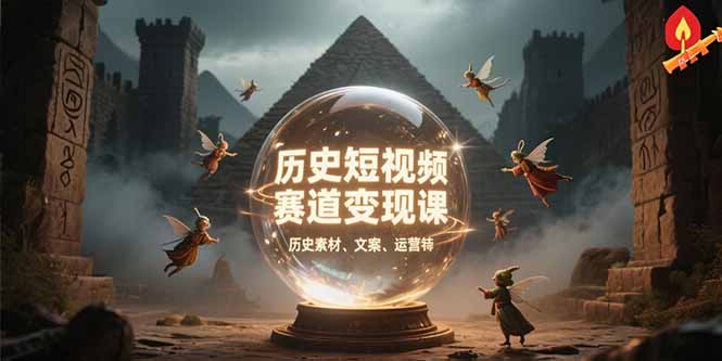 历史短视频赛道变现课，百集素材库应用，文案剪辑技巧，账号运营全案-汇课新知资源网
