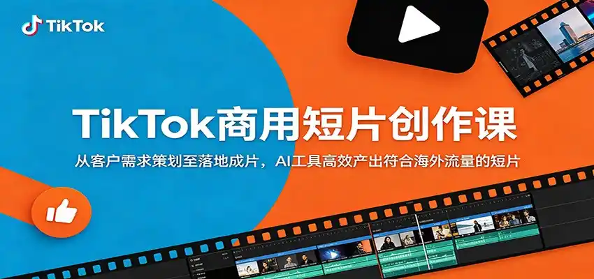 TikTok商用短片创作课：从客户需求策划至落地成片，AI工具高效产出符合海外流量的短片-汇课新知资源网