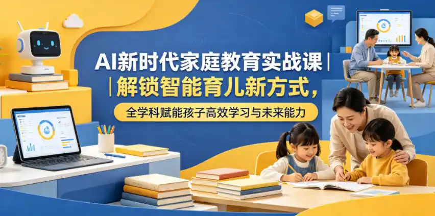 AI新时代家庭教育实战课｜解锁智能育儿新方式，全学科赋能孩子高效学习与未来能力-汇课新知资源网