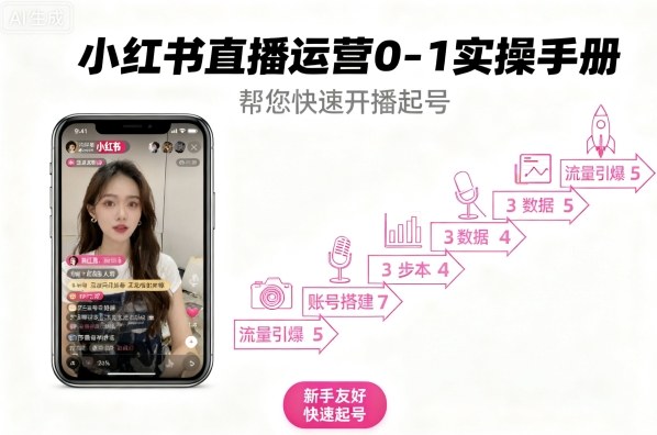 小红书直播运营0-1实操手册,帮您快速开播起号-汇课新知资源网