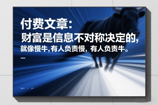 付费文章：财富是信息不对称决定的，就像慢牛，有人负责慢，有人负责牛-汇课新知资源网