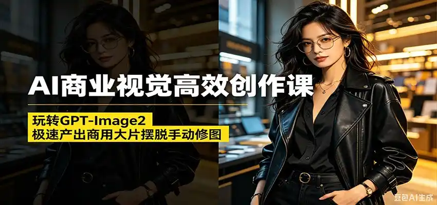 AI商业视觉高效创作课:玩转GPT-Image2,极速产出商用大片摆脱手动修图(更新)-汇课新知资源网