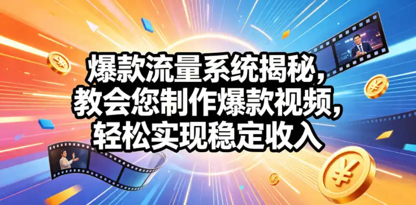 爆款流量系统揭秘,教会您制作爆款视频,轻松实现稳定收入【原创双语字幕】-汇课新知资源网