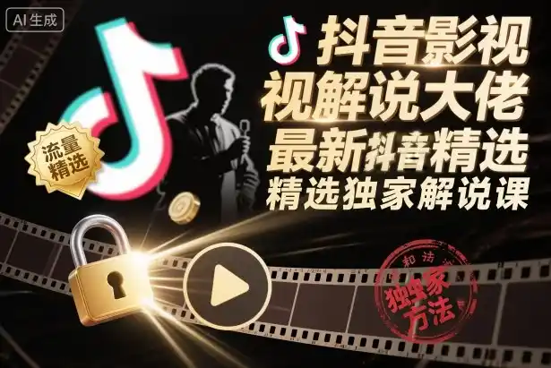 抖音影视解说大佬最新抖音进精选和独家方法,精选独家解说课(更新26年3月)-汇课新知资源网