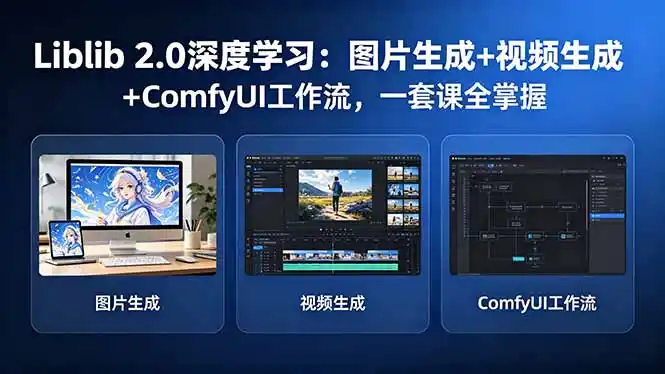 Liblib 2.0深度学习：图片生成+视频生成+ComfyUI工作流，一套课全掌握-汇课新知资源网
