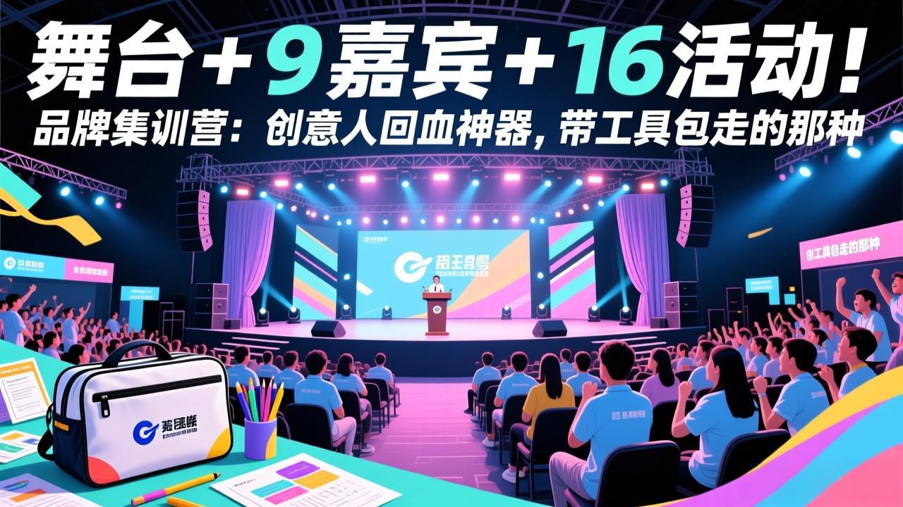 舞台 + 9 嘉宾 + 16 活动!品牌集训营:创意人回血神器,带工具包走的那种-汇课新知资源网