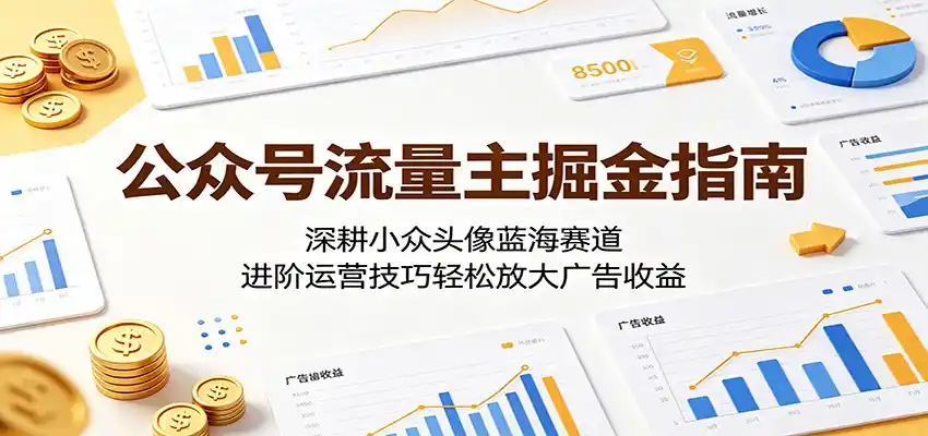 公众号流量主掘金指南:深耕小众头像蓝海赛道,进阶运营技巧轻松放大广告收益-汇课新知资源网