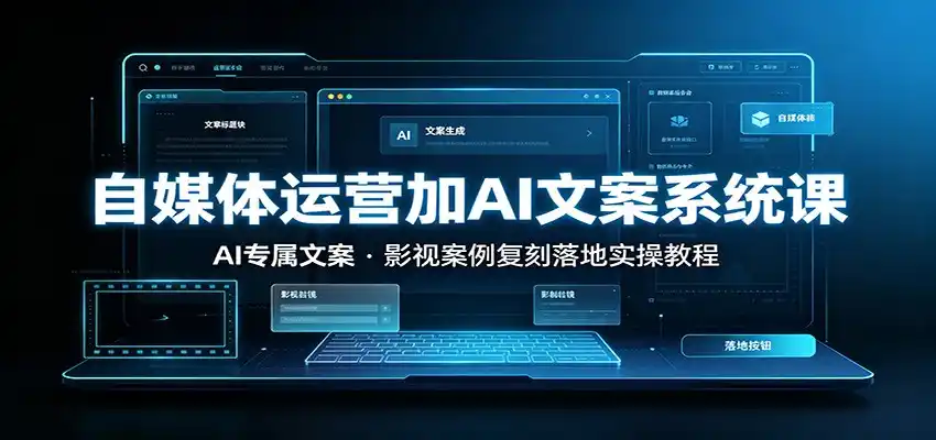 自媒体运营加AI文案系统课：：AI专属文案，影视案例复刻落地实操教程-汇课新知资源网