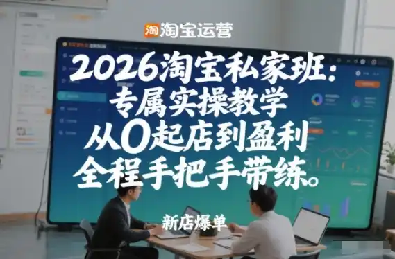 2026淘宝私家班:专属实操教学,从0起店到盈利,全程手把手带练(更新26年2月)-汇课新知资源网