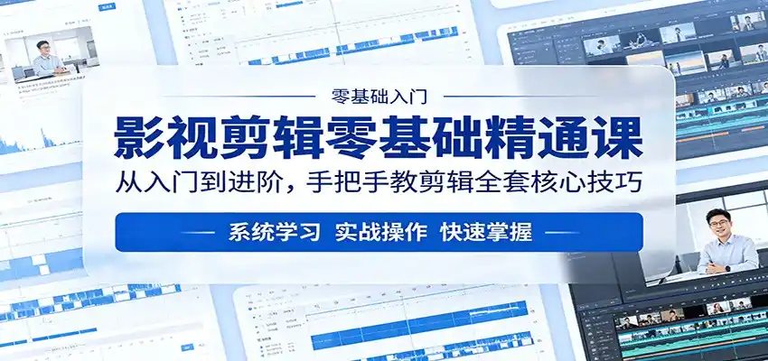 影视剪辑零基础精通课:从入门到进阶,手把手教剪辑全套核心技巧-汇课新知资源网