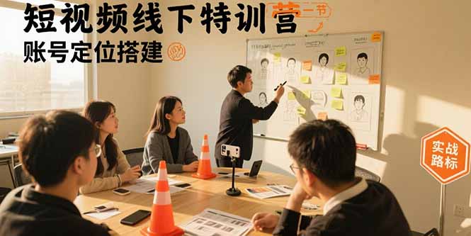 短视频线下特训营：账号定位搭建/口播号拍摄剪辑/直播间流量入口/变现实战-汇课新知资源网