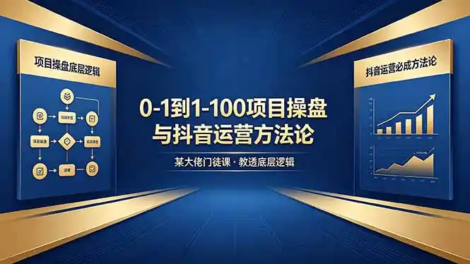 0-1到1-100怎么建?某大佬门徒课教透项目操盘底层逻辑+抖音运营必成方法论-汇课新知资源网
