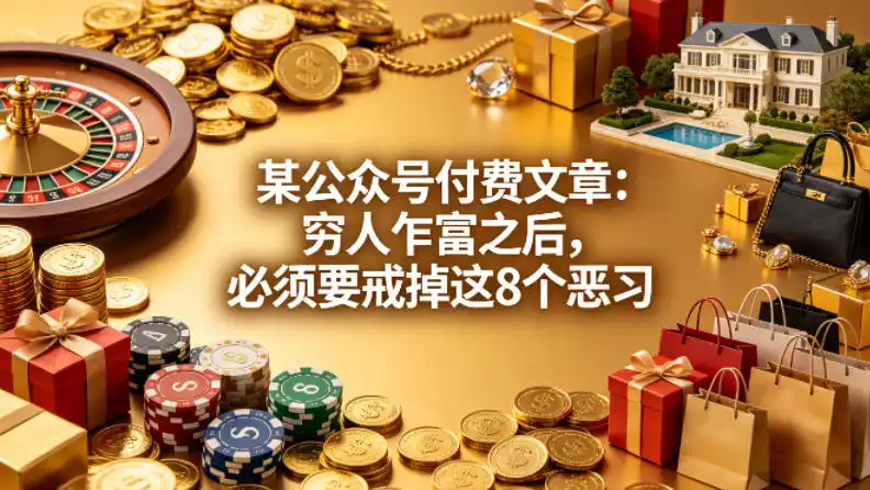 某公众号付费文章:穷人乍富之后,必须要戒掉这8个恶习-汇课新知资源网