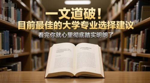 付费文章：一文道破！目前最佳的大学专业选择建议，看完你就心里彻底踏实明朗了-汇课新知资源网