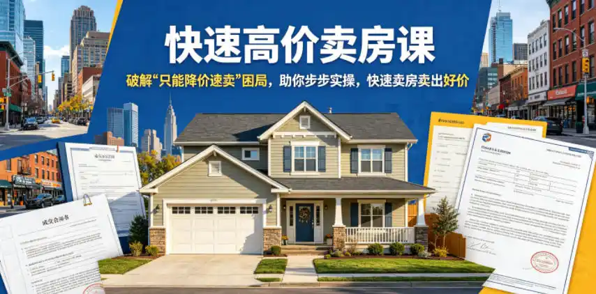 快速高价卖房课，破解“只能降价速卖”困局，助你步步实操，快速卖房卖出好价(更新2026)-汇课新知资源网