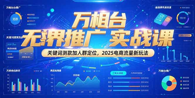 万相台无界推广实战课，关键词测款加人群定位，2025电商流量新玩法-汇课新知资源网