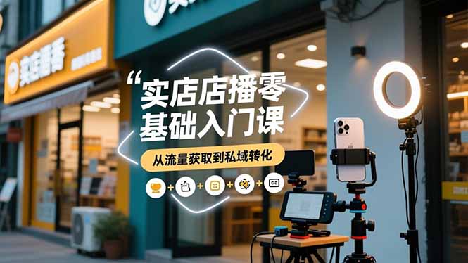 实体店播零基础入门课,实体店+短视频+直播+微信生态+私域社群,从流量获取到私域转化-汇课新知资源网